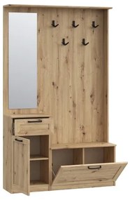 Előszobafal tükörrel KAVI, artisan tölgy