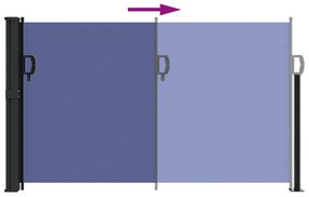 kék behúzható oldalsó napellenző 120 x 500 cm