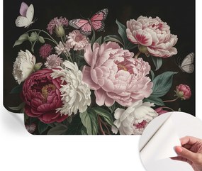 Fotótapéta Fali tapéta Hálószobába és Nappaliba Bazsarózsa és pillangók 208x146