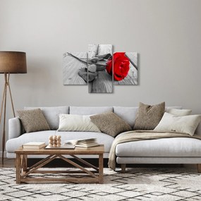 Egy vörös rózsa képe (90x60 cm)