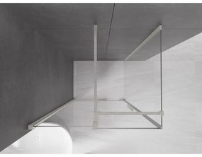 Mexen Velar, zuhanykabin tolóajtóval 120 x 85 cm, 8 mm átlátszó üveg, csiszolt acél, 871-120-085-01-97