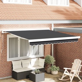 Kézi behúzható napernyő antracit 300x250 cm