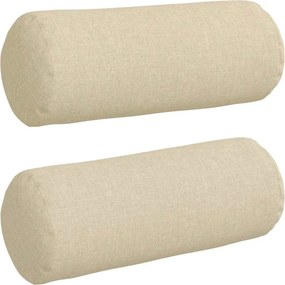 vidaXL Hengerpárnák 2 pcs Krém Ø 15 x 40 cm szövet
