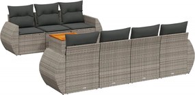 vidaXL 8 részes szürke polyrattan kerti ülőgarnitúra párnákkal