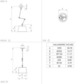 Eglo 390112 - Csillár rúdon PISTUNIO 1xE27/40W/230V fekete