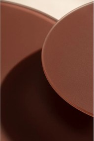 Barna kerek dohányzóasztal szett 2 db-os üveg asztallappal ø 80 cm Vida – MOME