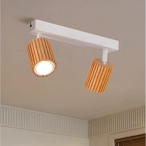 Brilagi - MODERN WOOD spotlámpa 2xGU10/8W/230V fa/fehér