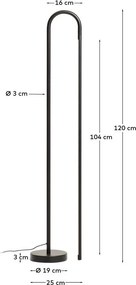 Fekete LED állólámpa (magasság 120 cm) Bow – Kave Home
