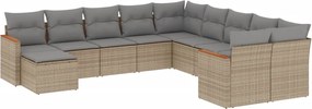 vidaXL 11részes vegyes bézs polyrattan kerti ülőgarnitúra párnákkal