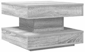szürke sonoma dohányzóasztal 360 fokban forgatható 50x50x34,5cm