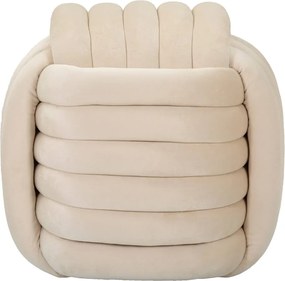 Krémszínű bársony puff Softy – Mauro Ferretti
