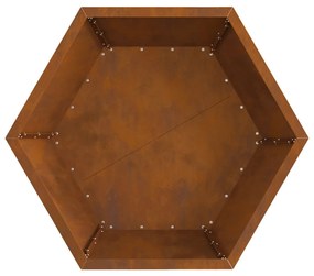 Tűzrakó Barna 75 x 75 x 28 cm időjárásálló acél