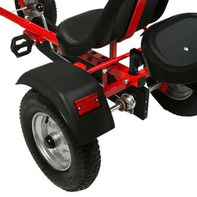 Kétszemélyes gokart autó, piros
