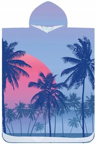 Strandponcsó FLOWLIFE lila 80x145 cm