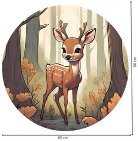 PIPPER. Kör alakú falmatrica "Szarvas az erdőben" Méret: 60cm