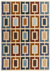 Kék-narancssárga kézi szövésű gyapjú szőnyeg 160x230 cm Retro Blocks – Flair Rugs