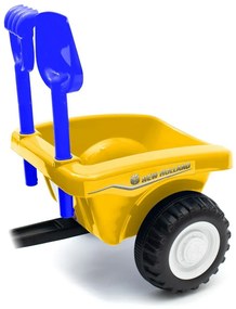Baby Mix New Holland gyerek traktor pótkocsival ésszerszámokkal, sárga