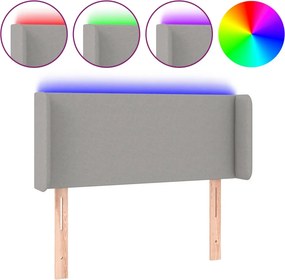 vidaXL világosszürke szövet LED-es fejtámla 83 x 16 x 78/88 cm