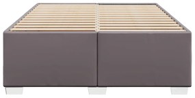 szürke műbőr ágykeret 140x190 cm