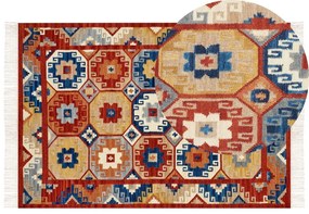Színes kilim gyapjúszőnyeg 160 x 230 cm LUSARAT Beliani