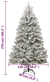 csuklópántos műkarácsonyfa hóval 270 cm