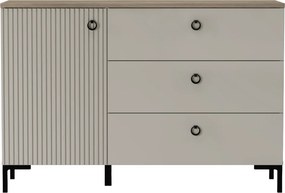 Komód, szürkésbarna Taupe/silverjack tölgy, DOMCA 1D3S