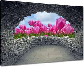 Vászonkép 60x40 Tulipánok Valentin napra