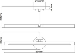 Elstead klasszikus LED falikép világítás alton sárgaréz elsalton-pl-l-bb