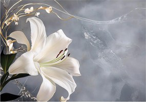 Fotótapéta levelek 3D Hatás virágok Modern elegáns nappali hálószoba Loft