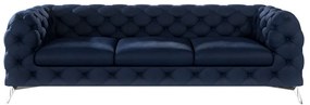 Sötétkék bársony kanapé 243 cm Chelsea – Ropez