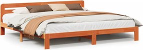vidaXL viaszbarna tömör fenyőfa ágy matrac nélkül 180 x 200 cm