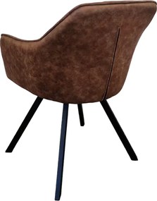 Forgó étkezőszék, sötétbarna szövet csiszolt bőr hatással, SAMANTA