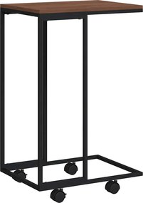 vidaXL fekete szerelt fa kisasztal kerekekkel 40 x 30 x 63,5 cm