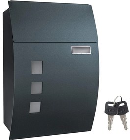 Postaláda, 32 x 10 x 45 cm, antracitszürke