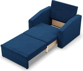 Vertico fekvőfotel, 80 cm széles, bársony, kék