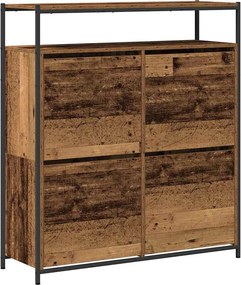 vidaXL Cipőszekrény polcokkal Öreg fa 100 x 34 x 112 cm Faanyag