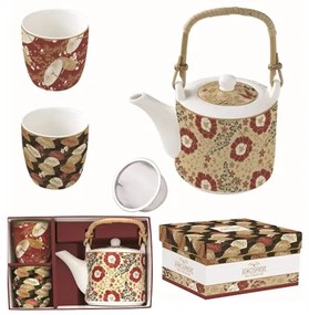 Porcelán teás kanna szűrővel pohárral Coffee Mania Kimono