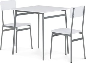 2 személyes étkezőgarnitúra 70x70x76 cm – MDF asztal és 2 szék AUT-O2122 WT