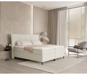 Krémszínű ágyneműtartós boxspring ágy 180x200 cm Sinai – Maison de Rêve