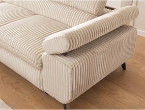 Bézs kordbársony sarokkanapé (bal oldali-L alakú) Marbeya – Ropez