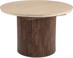 Modern bővíthető étkezőasztal AURELIO 120–160 cm travertin dió