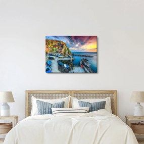 Kép - Mediterrán falu (70x50 cm)