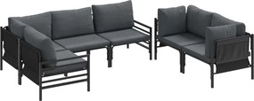vidaXL Kerti Kanapé Szett párnával 6 pcs Antracit Acél