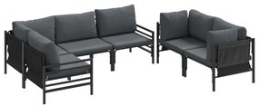 vidaXL Kerti Kanapé Szett párnával 6 pcs Antracit Acél