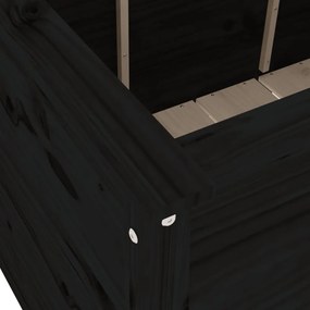 fekete tömör fenyőfa kerti magaságyás 119,5 x 82,5 x 78 cm