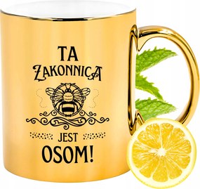 Arany csillogó bögre apácáknak ajándék fényképes nyomtatással