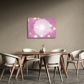 Egy mandala képe rózsaszín háttérrel (70x50 cm)