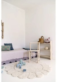 Krémszínű mosható kézi szövésű pamut gyerek szőnyeg ø110 cm Gabrielle – Nattiot