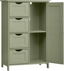 Fürdőszoba Szekrény 4 Fiókos Zöld zárható dupla tágas polc