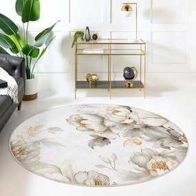 Világosszürke-bézs mosható kerek szőnyeg ø 150 cm Soft and Gentle – Mila Home